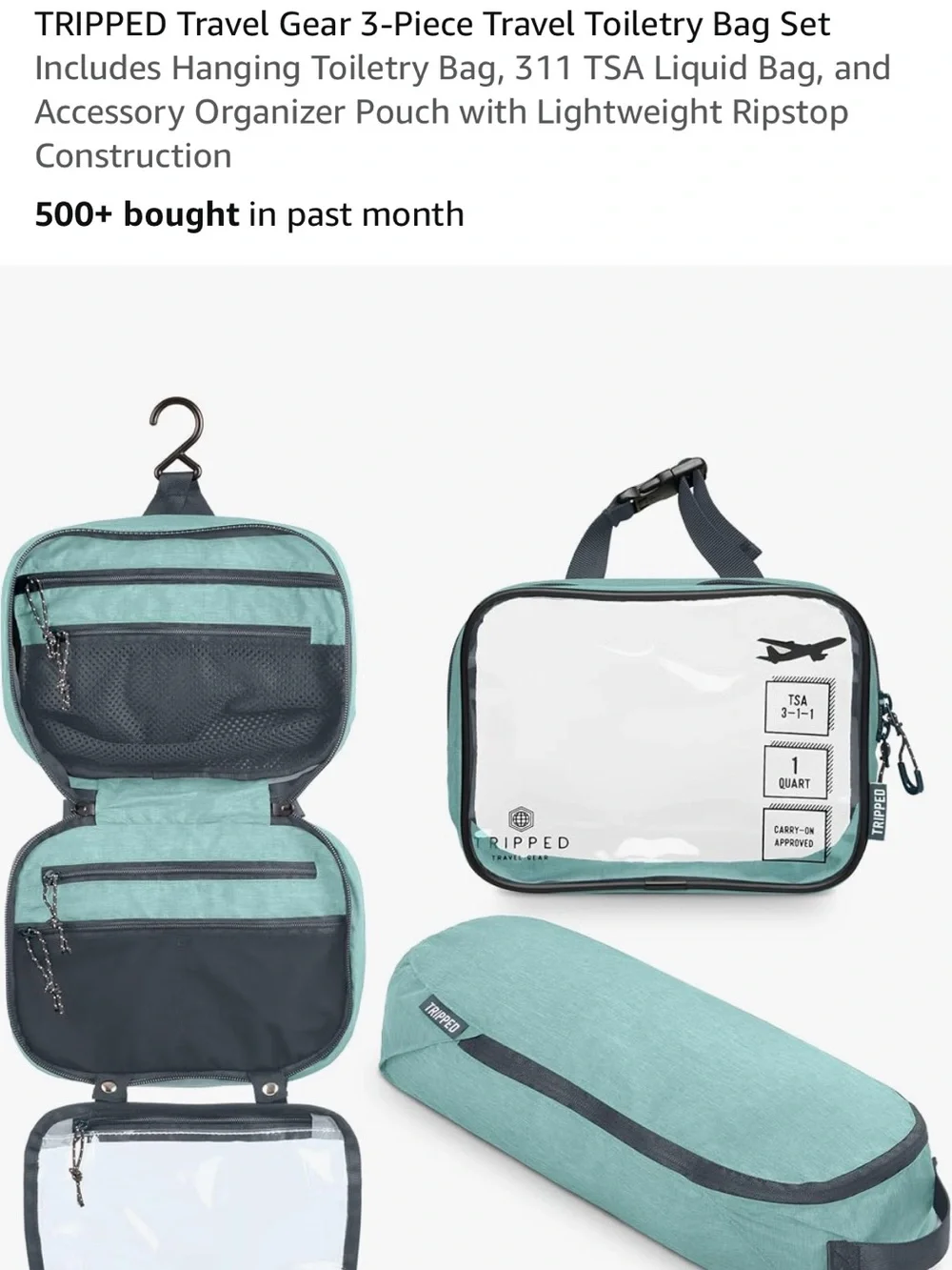 Tripp nyc Teal Travel Dopp Kit Toiletry Bag